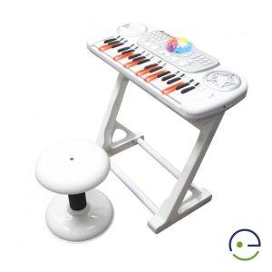 Teclado electrónico con taburete
